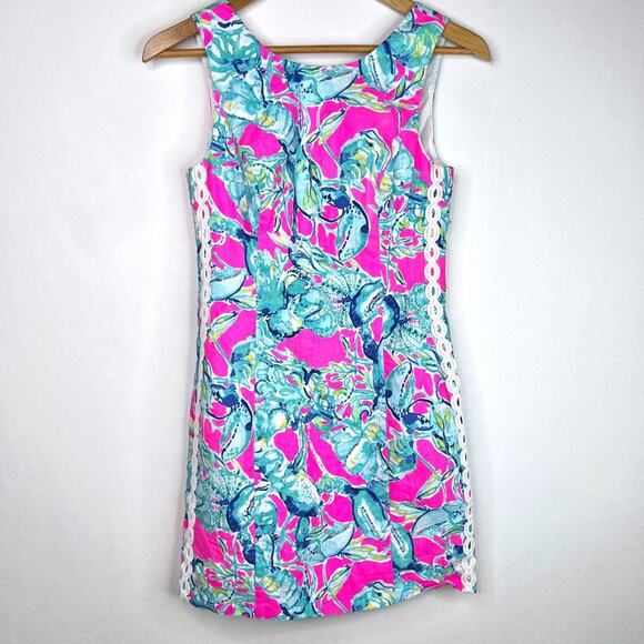 Lilly Pulitzer Lobsters In Love Mila Shift Dress 00 - Picture 1 of 13